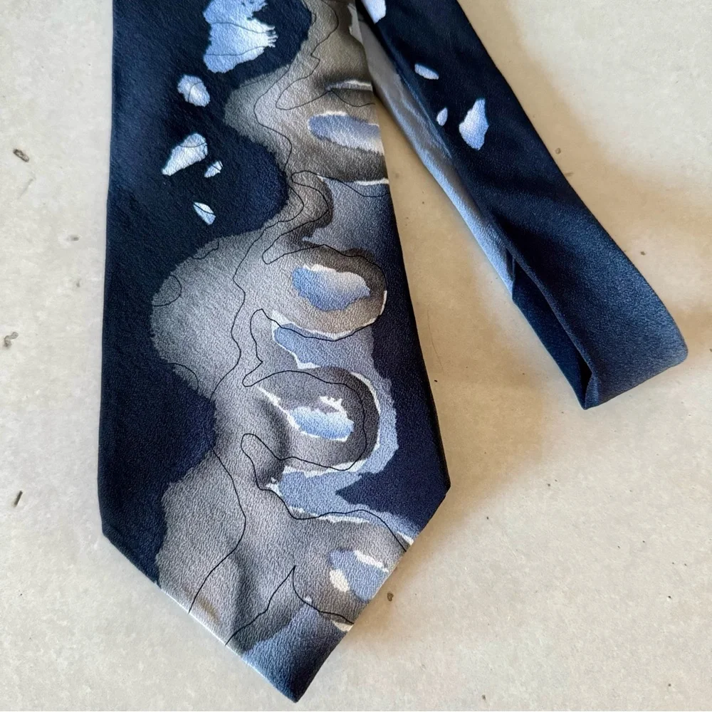 Jerry Garcia South Of the Border Collection 15 Silk Men’s Neck Tie Navy Blue EUC